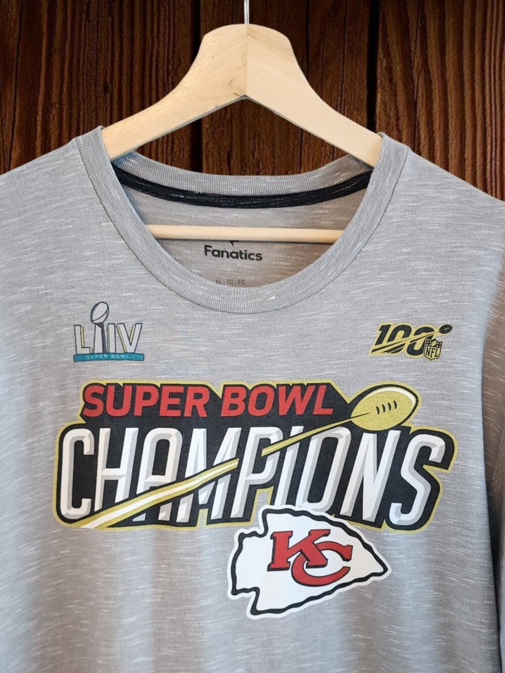 Fanatics XL NFL Gray Pro Line Chiefs Super Bowl Short Sleeve T-Shirt Men’s
